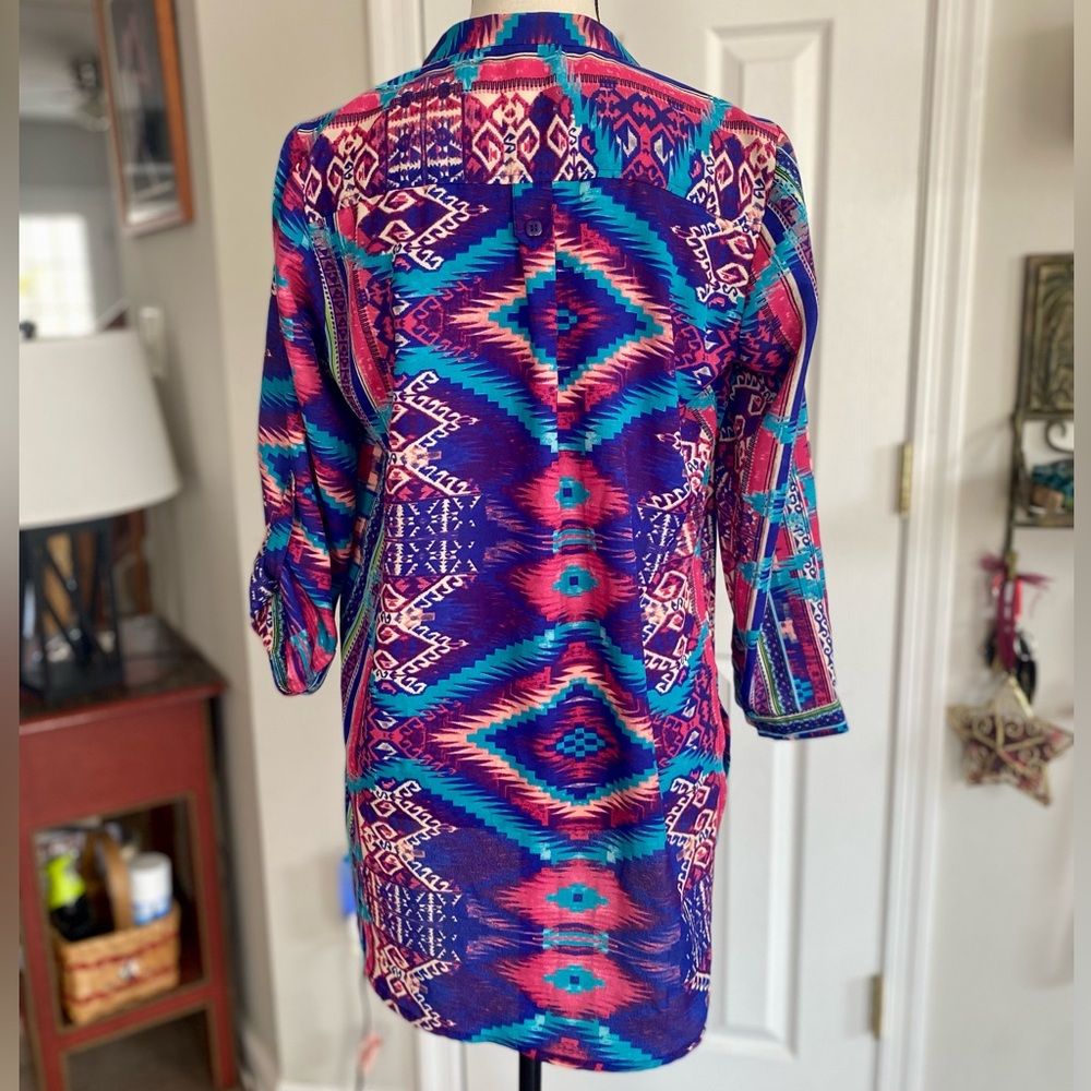 LIVE 4 TRUTH VIBRANT BOHO BUTTON FRONT BLOUSE - Picture 9 of 9